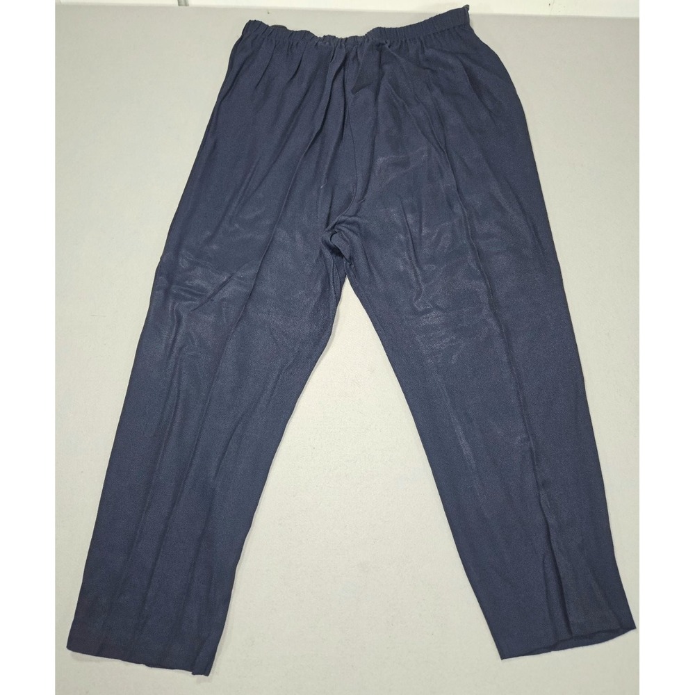 VTG DE Frantoria Pantsuit Set Navy Blue White Mock Vest Pants 3pc Lagenlook 18P - Picture 10 of 10